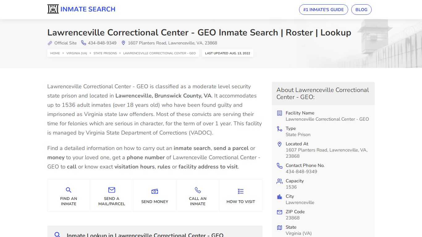 Lawrenceville Correctional Center - GEO Inmate Search ...
